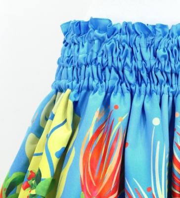 Hula Blouse & Pa'u Set-Up with Lehua Print / Luxury Collection / J3155lbl