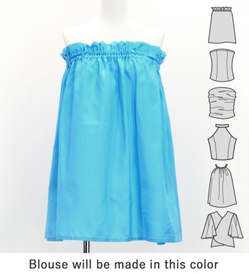 Hula Blouse & Pa'u Set-Up with Lehua Print / Luxury Collection / J3155lbl