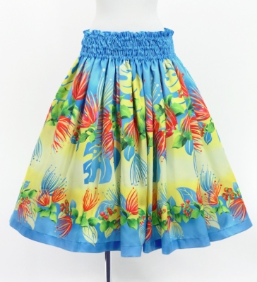 Hula Blouse & Pa'u Set-Up with Lehua Print / Luxury Collection / J3155lbl