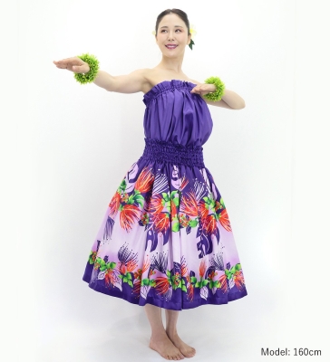 Hula Blouse & Pa'u Set-Up with Lehua Print / Luxury Collection / J3155pu