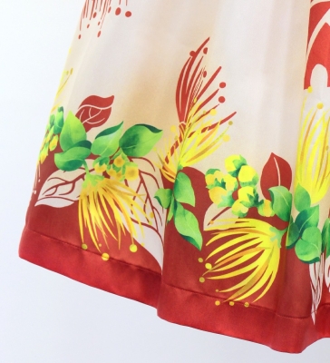 Hula Blouse & Pa'u Set-Up with Lehua Print / Luxury Collection / J3155rdbe
