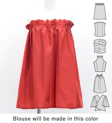 Hula Blouse & Pa'u Set-Up with Lehua Print / Luxury Collection / J3155rdbe