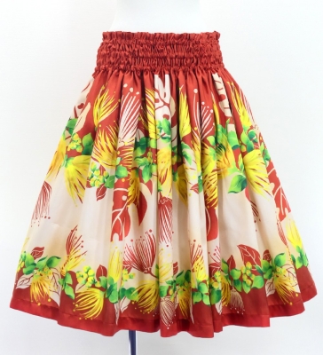 Hula Blouse & Pa'u Set-Up with Lehua Print / Luxury Collection / J3155rdbe
