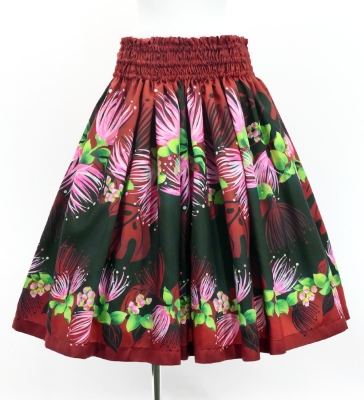Hula Blouse & Pa'u Set-Up with Lehua Print / Luxury Collection / J3155rdbk