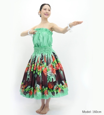 Hula Blouse & Pa'u Set-Up with Lehua Print / Luxury Collection / J3155tbl