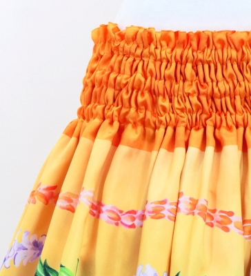 Hula Blouse &  Double Pa'u Set-Up with Hibiscus Print / Luxury Collection / J3157or