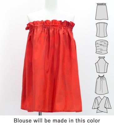 Hula Blouse &  Double Pa'u Set-Up with Hibiscus Print / Luxury Collection / J3157rd