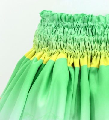 Hula Double Shantung Pa'u Skirt with Lehua Print / Luxury Collection / J3163-4