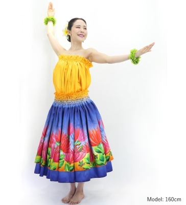 Hula Blouse & Double Pa'u Set-Up with Lehua Print / Luxury Collection / J3164-3