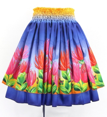 Hula Blouse & Double Pa'u Set-Up with Lehua Print / Luxury Collection / J3164-3