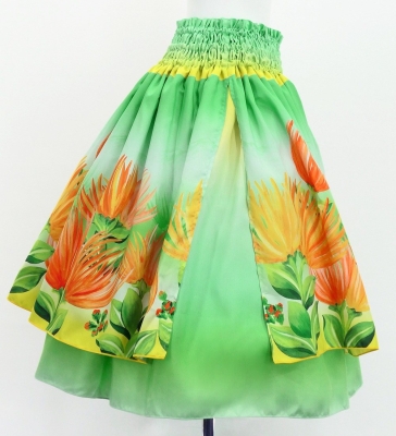Hula Blouse & Double Pa'u Set-Up with Lehua Print / Luxury Collection / J3164-4