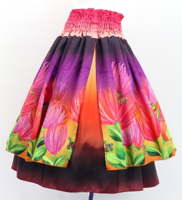 Hula Blouse & Double Pa'u Set-Up with Lehua Print / Luxury Collection / J3164-6