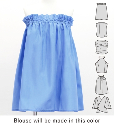 Hula Blouse & Double Pa'u Set-Up with Lehua Print / Luxury Collection / J3164-8