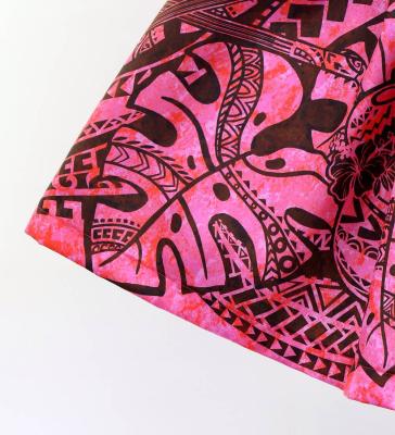 Hula Shantung Pa'u Skirt with Musical instrument & Kahiko Print / Luxury Collection / Brown / J3165br