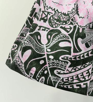 Hula Shantung Pa'u Skirt with Musical instrument & Kahiko Print / Luxury Collection / Pink / J3165pi