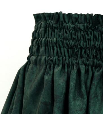 Hula Blouse & Pa'u Set-Up with Musical instrument & Kahiko Print / Luxury Collection / Black & Green / J3166bkgr