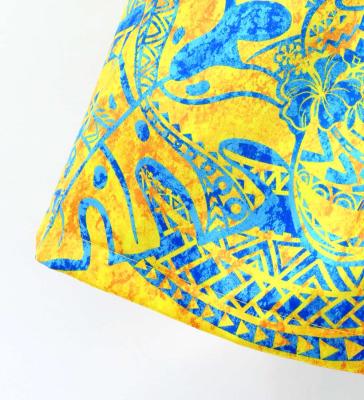 Hula Blouse & Pa'u Set-Up with Musical instrument & Kahiko Print / Luxury Collection / Blue / J3166bl