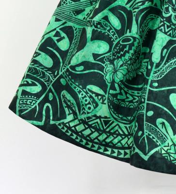 Hula Blouse & Pa'u Set-Up with Musical instrument & Kahiko Print / Luxury Collection / Light Green / J3166lgr