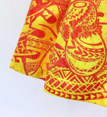 Hula Blouse & Pa'u Set-Up with Musical instrument & Kahiko Print / Luxury Collection / Red / J3166rd