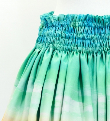Hula Blouse & Pa'u Set-Up with Kahiko & Sea Print / Luxury Collection / J3168lbl