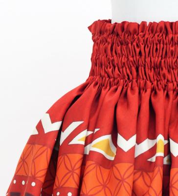 Hula Shantung Pa'u Skirt with Moana Kahiko Print / Luxury Collection / J3173-1