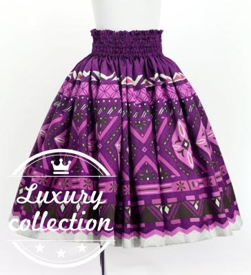 Hula Shantung Pa'u Skirt with Moana Kahiko Print / Luxury Collection / J3173-2
