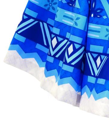 Hula Shantung Pa'u Skirt with Moana Kahiko Print / Luxury Collection / J3173-3
