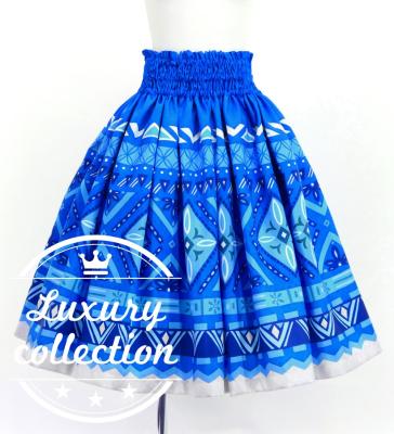 Hula Shantung Pa'u Skirt with Moana Kahiko Print / Luxury Collection / J3173-3