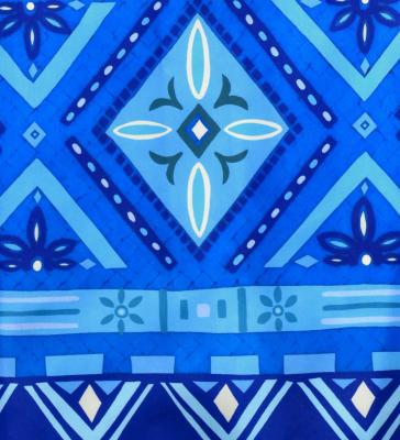 Hula Shantung Pa'u Skirt with Moana Kahiko Print / Luxury Collection / J3173-3