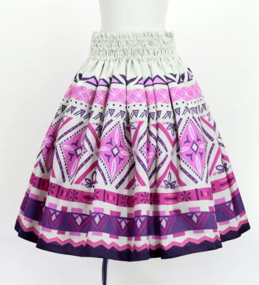 Hula Shantung Pa'u Skirt with Moana Kahiko Print / Luxury Collection / J3173-5