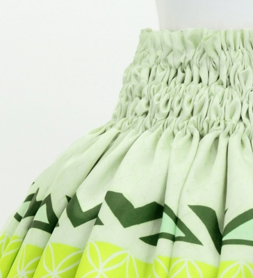 Hula Shantung Pa'u Skirt with Moana Kahiko Print / Luxury Collection / J3173-8