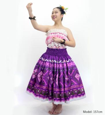 Hula Blouse & Pa'u Set-Up with Moana Kahiko Print / Luxury Collection / J3174-2