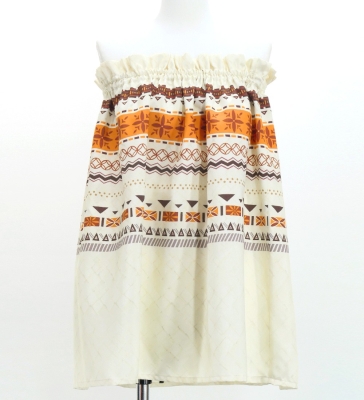 Hula Blouse & Pa'u Set-Up with Moana Kahiko Print / Luxury Collection / J3174-4