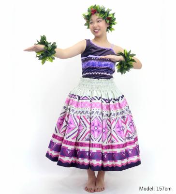 Hula Blouse & Pa'u Set-Up with Moana Kahiko Print / Luxury Collection / J3174-5