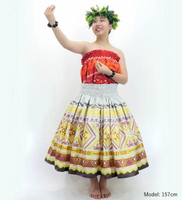 Hula Blouse & Pa'u Set-Up with Moana Kahiko Print / Luxury Collection / J3174-6
