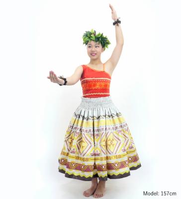 Hula Blouse & Pa'u Set-Up with Moana Kahiko Print / Luxury Collection / J3174-6