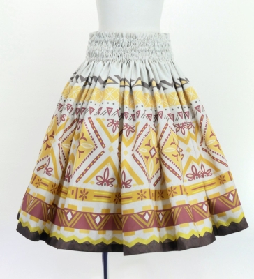 Hula Blouse & Pa'u Set-Up with Moana Kahiko Print / Luxury Collection / J3174-6