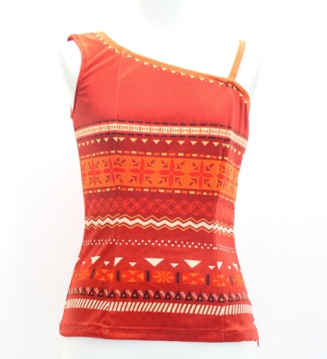 Hula Blouse & Pa'u Set-Up with Moana Kahiko Print / Luxury Collection / J3174-6