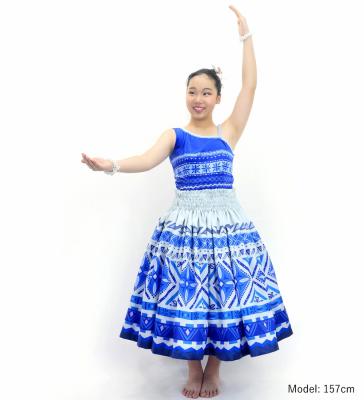 Hula Blouse & Pa'u Set-Up with Moana Kahiko Print / Luxury Collection / J3174-7