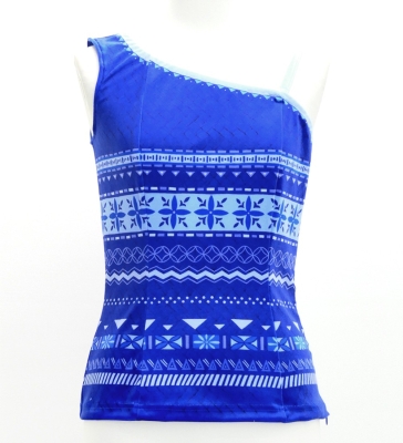Hula Blouse & Pa'u Set-Up with Moana Kahiko Print / Luxury Collection / J3174-7