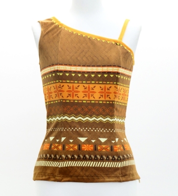 Hula Blouse & Pa'u Set-Up with Moana Kahiko Print / Luxury Collection / J3174-8