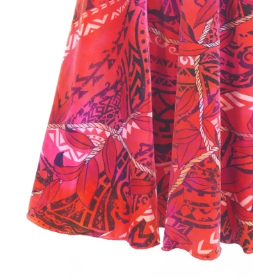 Hula Long Multi Way Dress with Velvet & Koshibo / Luxury Collection / Dark Red / J3175drd