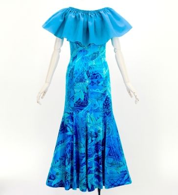 Hula Long Multi Way Dress with Velvet & Koshibo / Luxury Collection / Light Blue / J3175lbl