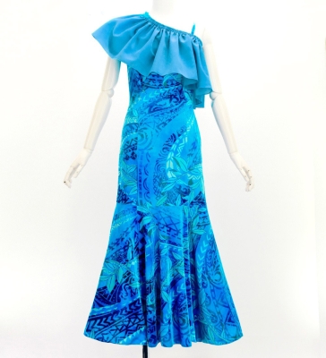 Hula Long Multi Way Dress with Velvet & Koshibo / Luxury Collection / Light Blue / J3175lbl