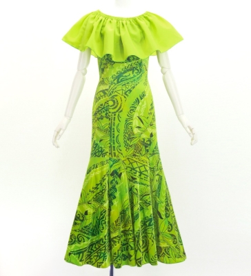 Hula Long Multi Way Dress with Velvet & Koshibo / Luxury Collection / Light Green / J3175lgr