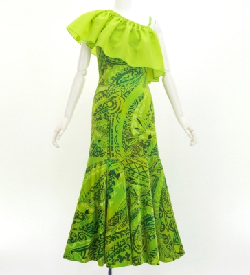 Hula Long Multi Way Dress with Velvet & Koshibo / Luxury Collection / Light Green / J3175lgr