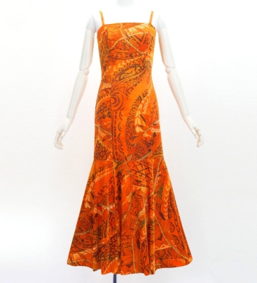 Hula Long Multi Way Dress with Velvet & Koshibo / Luxury Collection / Orange / J3175or