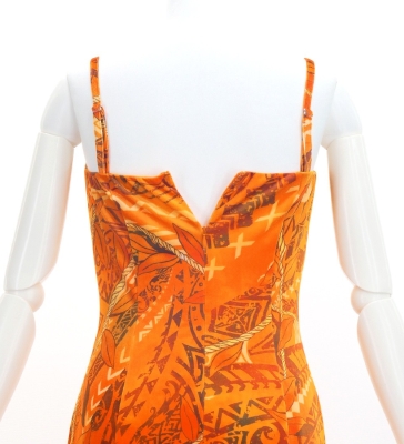 Hula Long Multi Way Dress with Velvet & Koshibo / Luxury Collection / Orange / J3175or