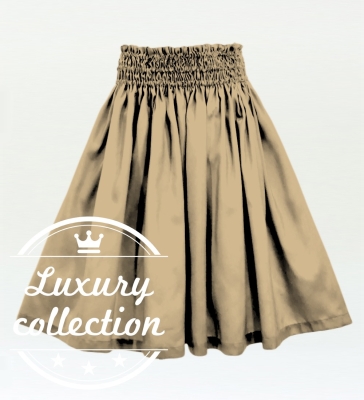 Hula Solid Shantung Pa'u Skirt / Luxury Collection / Beige / J3177be