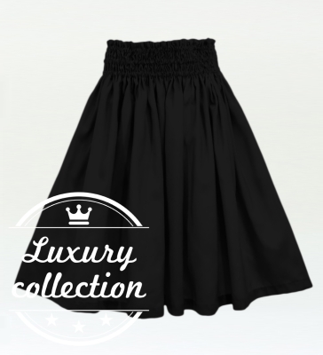Hula Solid Shantung Pa'u Skirt / Luxury Collection / Black / J3177bk